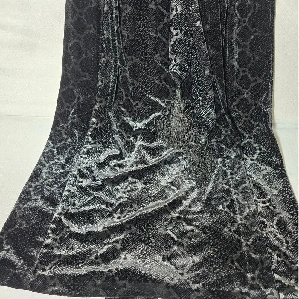Diamond Tea Vintage Luxury Robe Velvet Gown Red Black Size Small - Picture 3 of 10